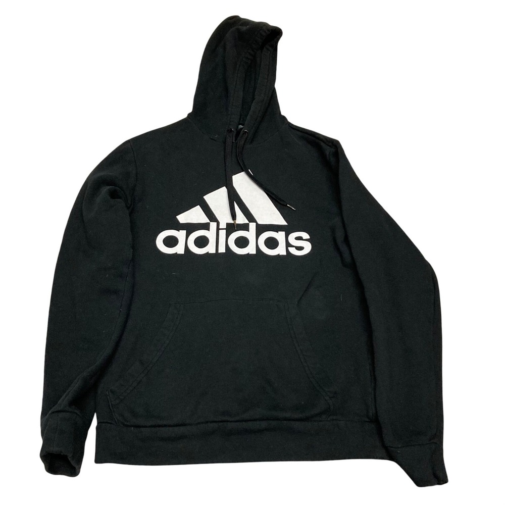 Adidas Golf Mens Hoodie Black White Logo Pullover Sweatshirt Small
